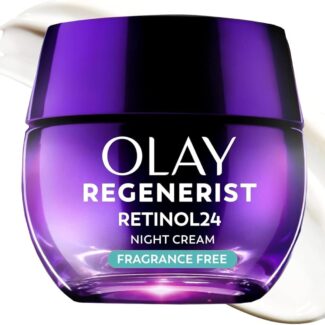 Olay Retinol Night Cream for Women, Anti-Aging Face Moisturizer, Fragrance-Free, Non Greasy - Anti-Wrinkle, Smooth Fine Lines, Hydrating Skin Care - Triple Collagen Cream, Peptide, Niacinamide, 1.7oz